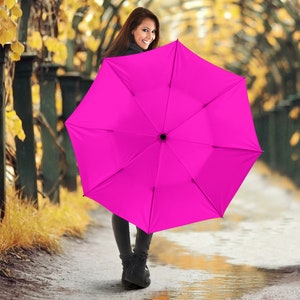 Hot Pink Umbrella,  Custom Umbrella Gift for Her Polyester Umbrella Windproof Umbrella