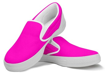 Hot Pink Canvas Slip-Ons: Women's Trendy Shoes