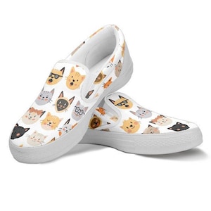 Cute Cat Slip On For Women&#39;s Shoes Custom, Personalized Gifts Animals