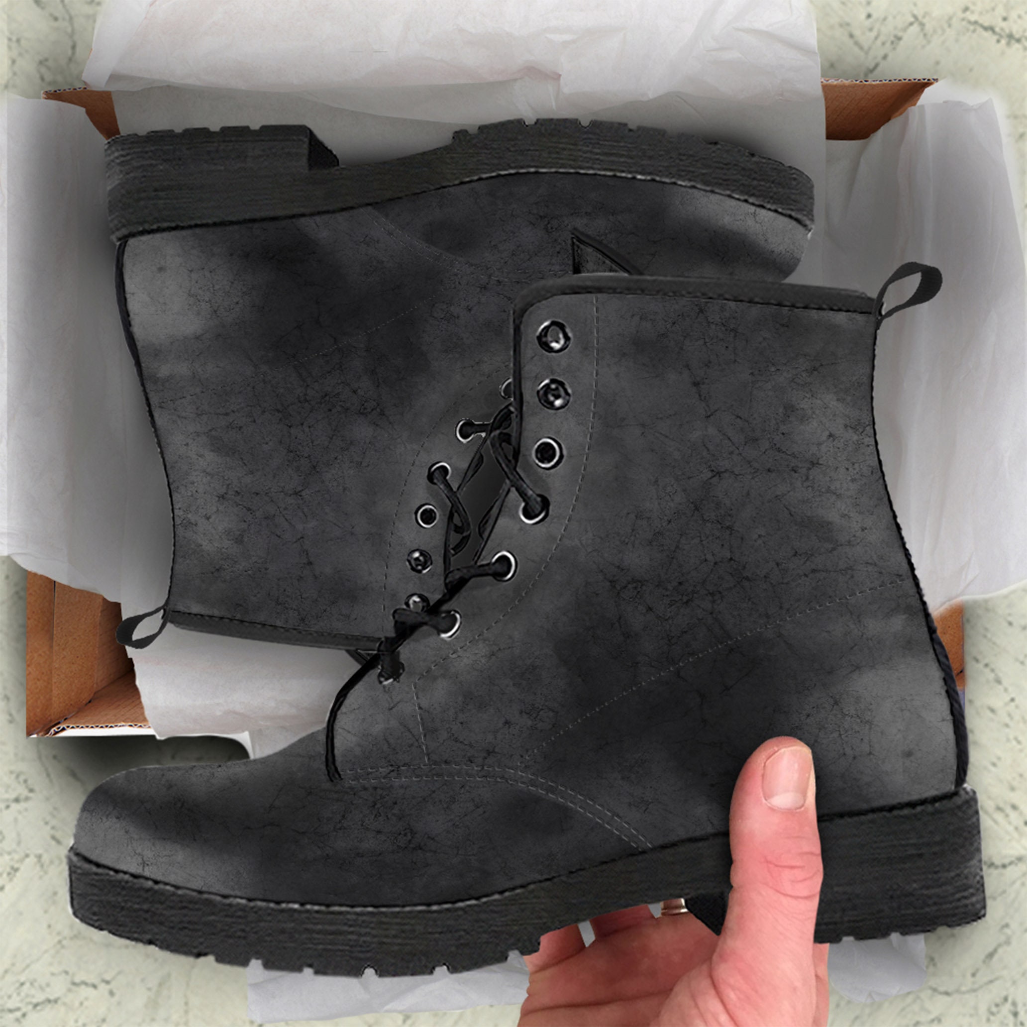 Distressed black boots womens outlet