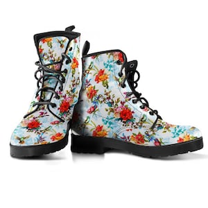Combat Boots Women Colorful Bird Handcrafted Boots, Outdoor Shoes Causal,   Mother&#39;s Day Gifts Birthday