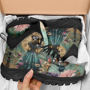 Alice in Wonderland Women&#39;w Alpine Boots, Birthday Gifts Idea, Gothic Women Shoes, Casual Boots