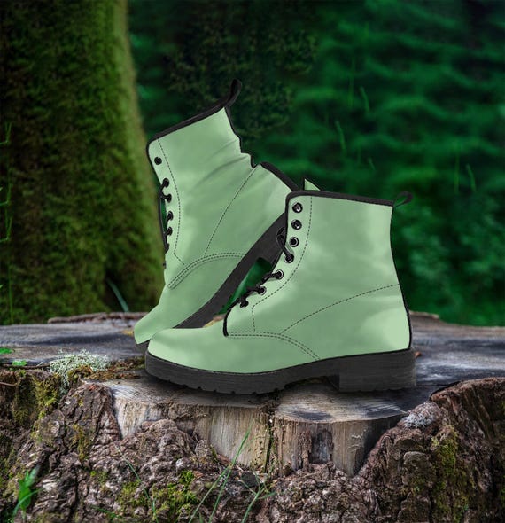 Unisex Combat Boots Lace-Up Ankle Boots Vegan Leather Durable Vegan Combat Boots - ImmaculateVegan.com – Immaculate Vegan main image 2