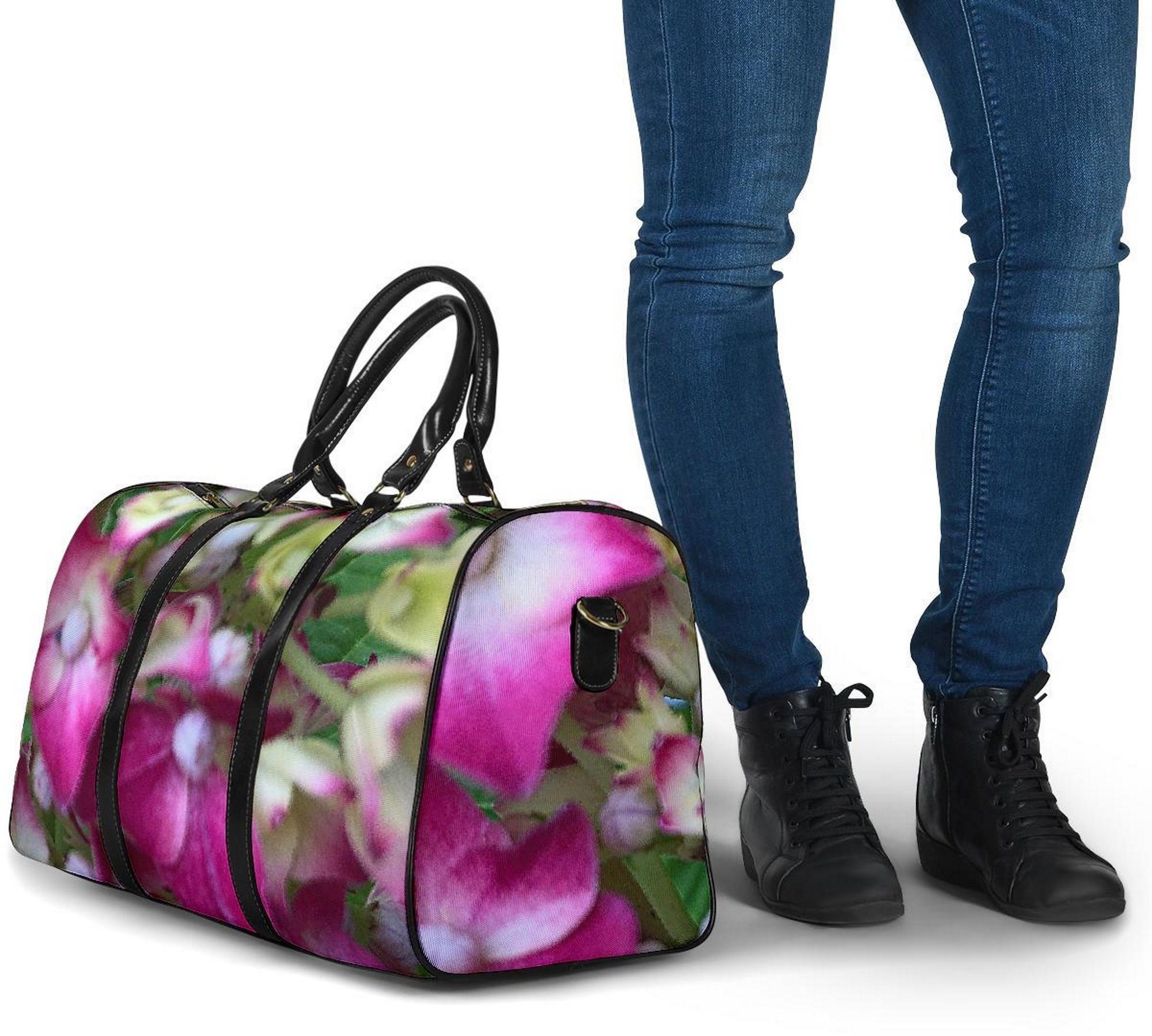 Pink Floral Travel Bag Weekend Bag Shoulder Bag Large Tote Etsy