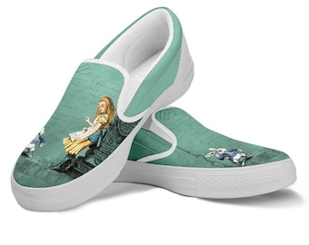 Alice in Wonderland Slip-On Shoes: Women's Canvas Summer Shoes