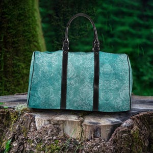 Teal White Vintage Travel Bag, Mother&#39;s Day Gifts for Her Weekender Overnight Bags Travel Bag