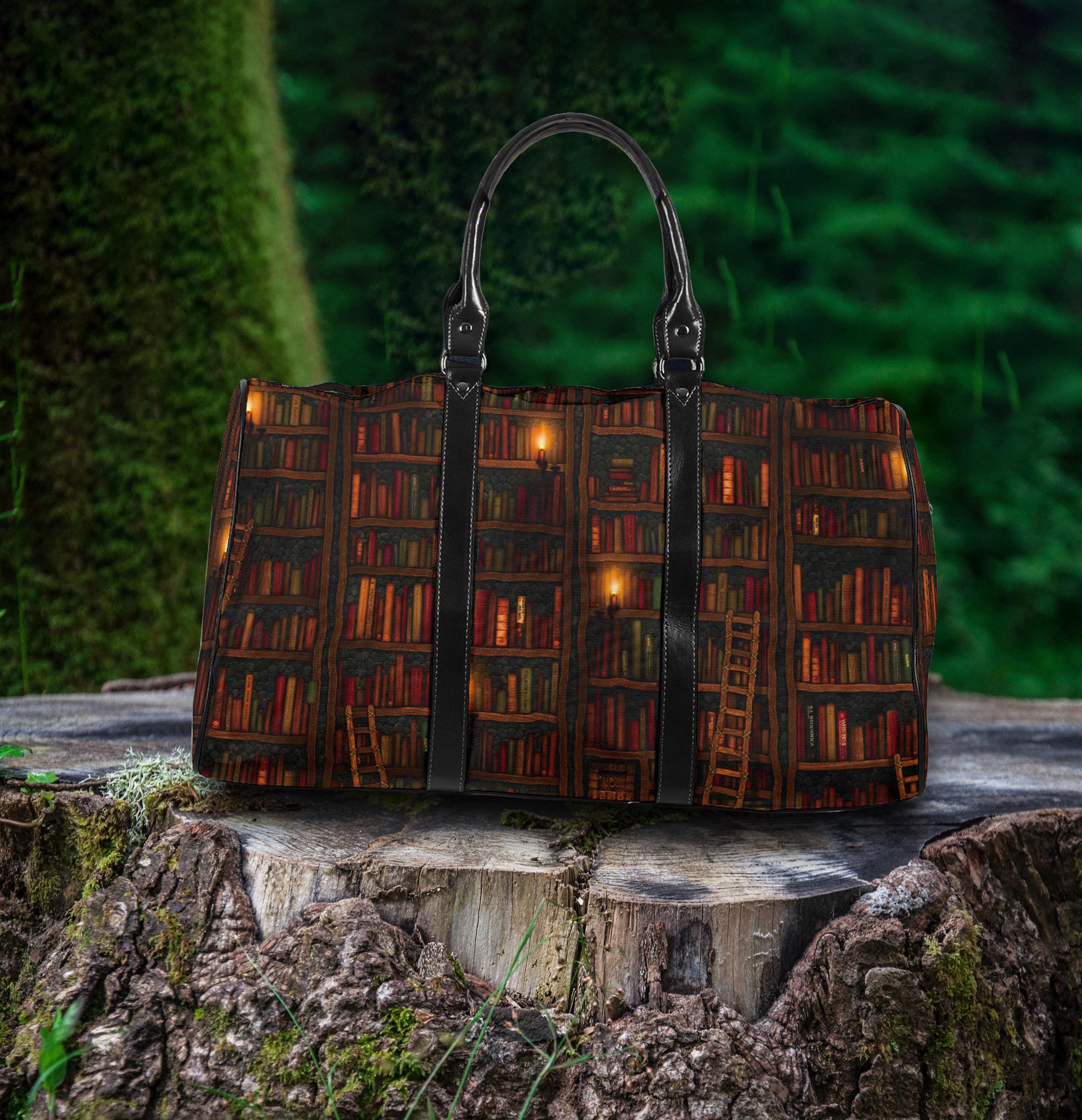 Library book Travel Weekender Bag, Book Lovers Gifts for Her Overnight Bag, Gym Bag, Duffel Bag