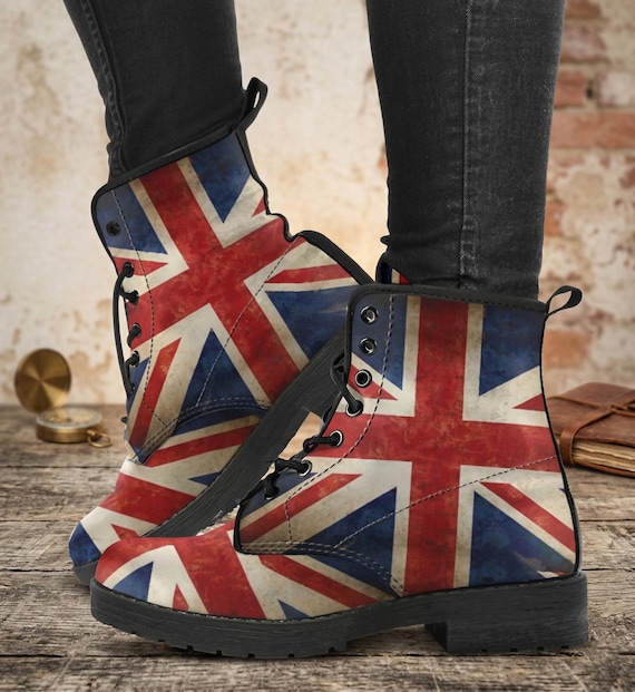 Union Jack Men\'s Combat Boots Union Jack / Gothic, Punk, Combat Boots in Unisex Casual  main image 2