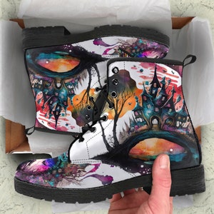 Dark Wonderland Vegan Leather Boots, Mother&#39;s Day Gifts for Her Casual Shoes