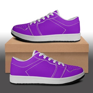 Deep Violet Low Top Vegan Leather Sneakers, Mother Day Gifts for Her, Custom Sneakers, Comfort Shoes Custom Sneakers