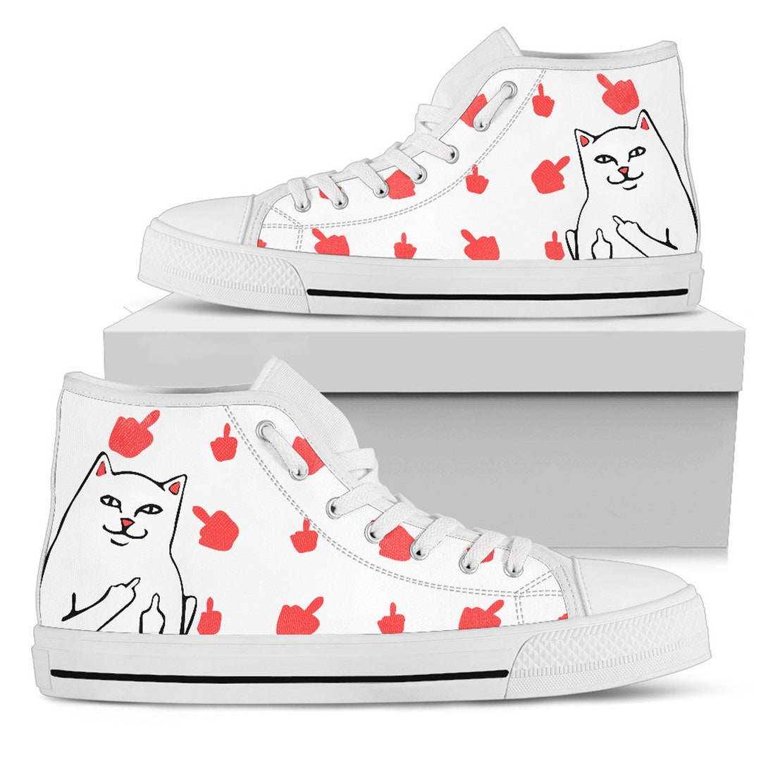 Women's Cat High Top Sneakers, Animals Lovers Gifts Birthday Casual