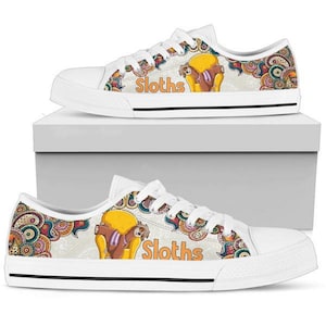 Preguiça, Tênis Feminino Casual Flat Personalizado Presentes Personalizados Sua Arte Tênis cano baixo Moda Casual Mais Vendido Atlético Aniversário