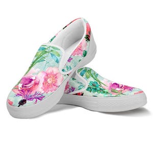 Frauenwiese-Blumenstrauß-kundenspezifische Slip-Ons, Muttertagsgeschenke für Idee lässige nette Schuhe