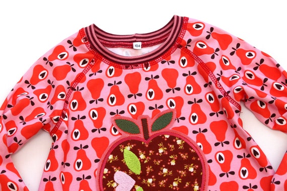 Mädchenkleid 104 Jerseykleid Raglankleid Apfel Rot - Etsy