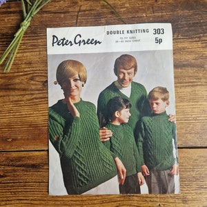 Patrón de tejido de suéter familiar de Peter Green and Co Ltd, n.º 303