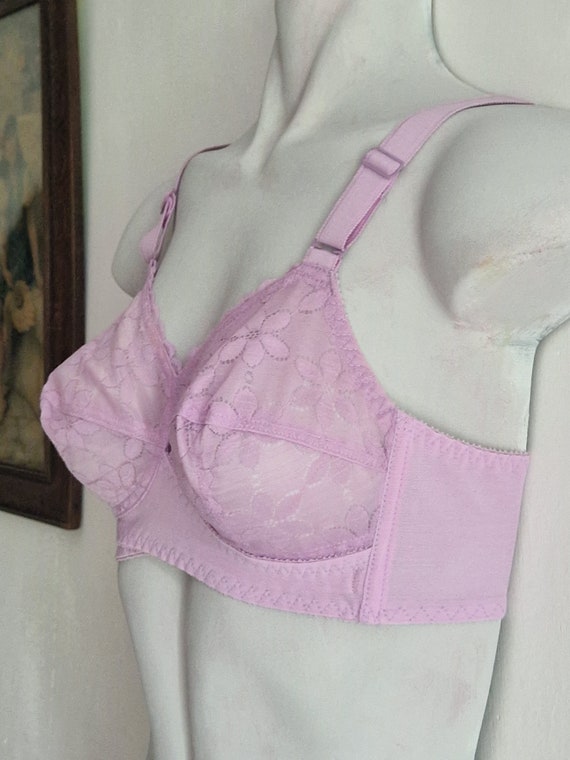 Reggiseno vintage antiscivolo incrociato Berlei in pizzo lilla reggiseno vintage anni 60 e 70 e spalline larghe coppa piena reggiseno retro 34b Etsy Italia