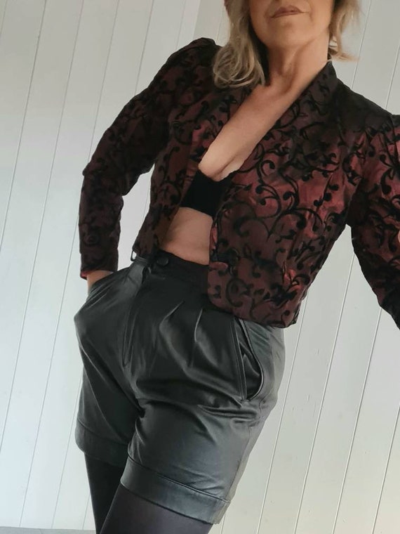 Vintage 80s High Waist Leather Shorts 