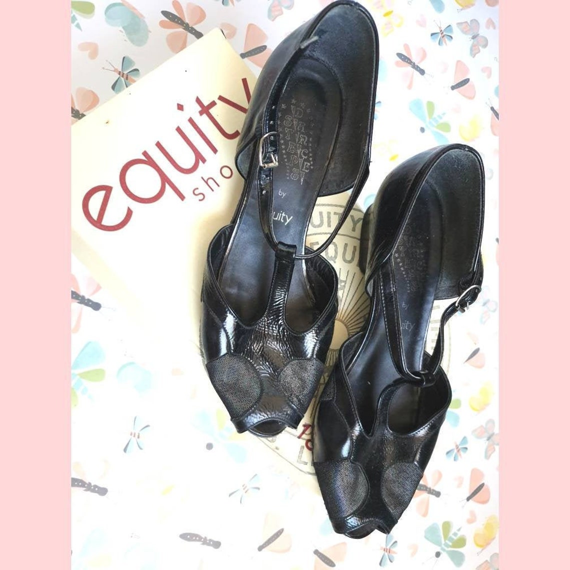 20s style peep toe flapper shoes Dance Steps by Equity Etsy