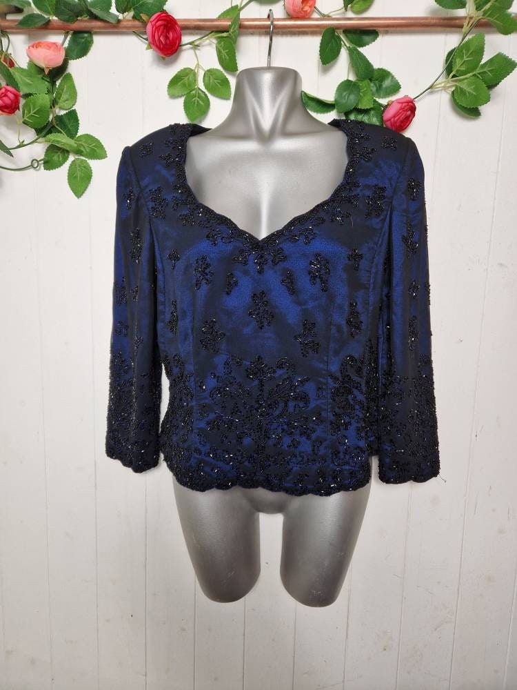 navy blue evening tops