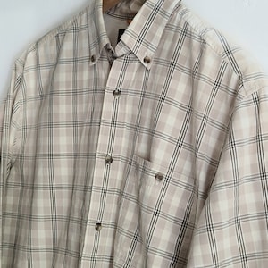 Vintage shirt, timberland, mens shirt, y2k, retro checked shirt, mens shirt, beige checked shirt, Timberland shirt, indie