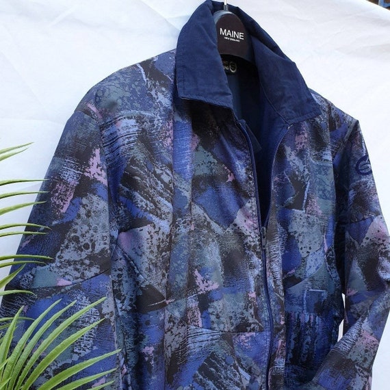 Vintage Jacket, Sunderland of Scotland, Abstract Print, Waterproof Womens Vintage Golf Jacket, Raincoat, Retro Jacket