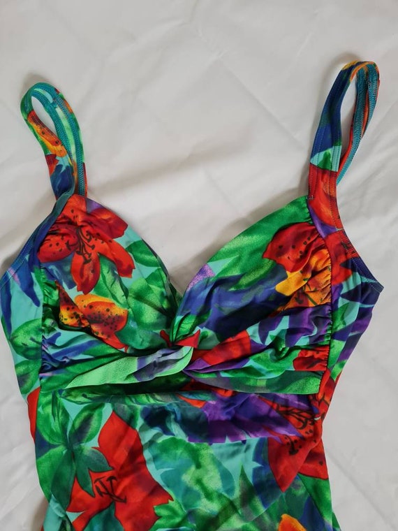 Vintage 80s pinup bathing suit, vintage swimsuit, one… - Gem