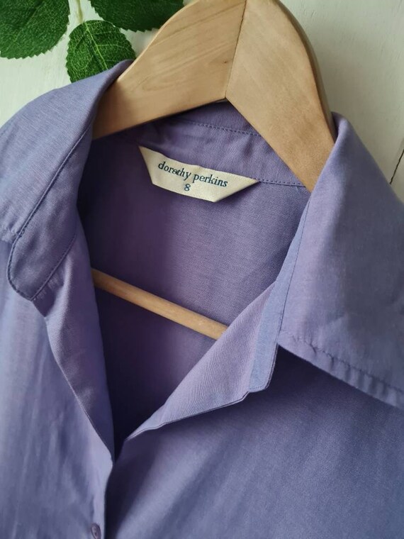 Lilac two tone Vintage shirt, 90s y2k retro blous… - image 4