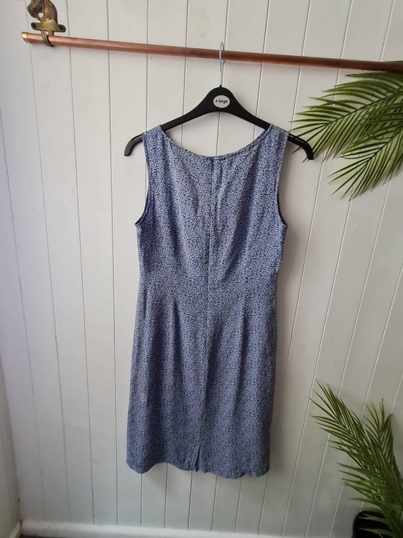 Vintage Laura Ashley sleeveless shift dress, silk… - image 5