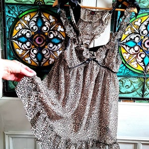 lingerie vintage, La Senza, ensemble nuisette et culotte transparents à imprimé animal, lingerie y2k