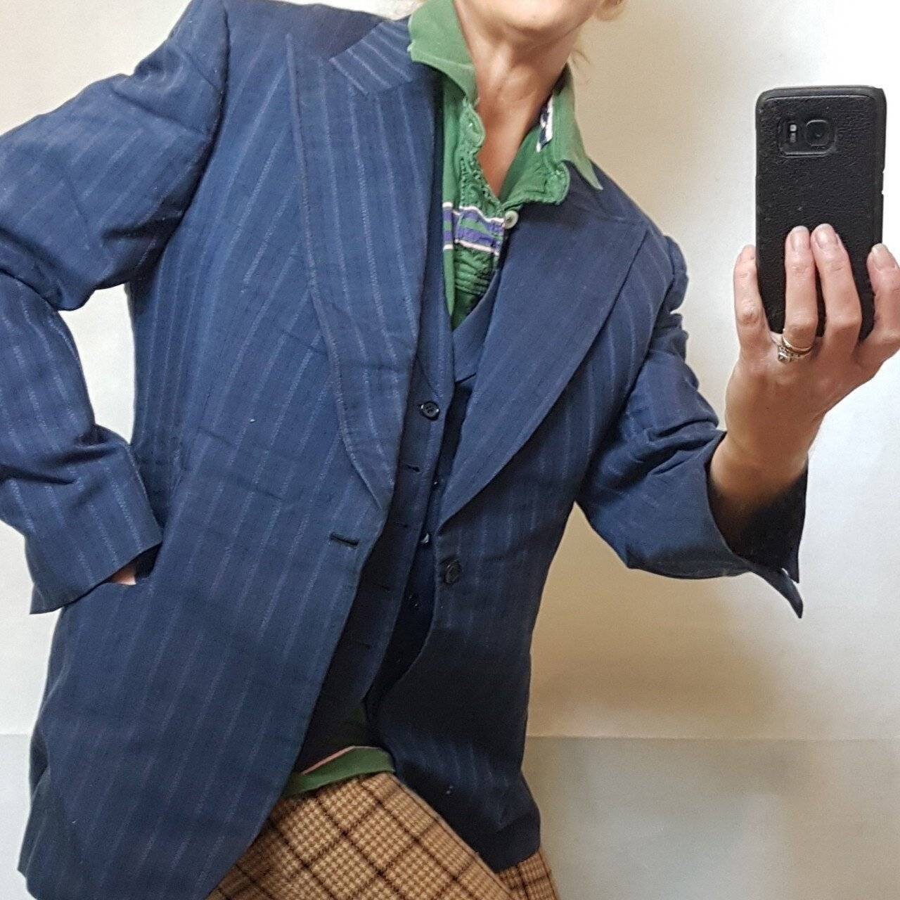 Image of Vintage Suit Jacket, Waistcoat, Pinstripe Jacket & Waistcoat 60S, 70S, Vintage Retro Wearable