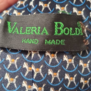 Pure Silk hand made tie, rocking horse, Valeria Boldi, unusual tie, mens gift, mens tie, horse lovers