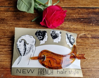 1970’s Vintage Jet Black French Headband with Cutouts, Unique Hair Accessories 1970 main image 3