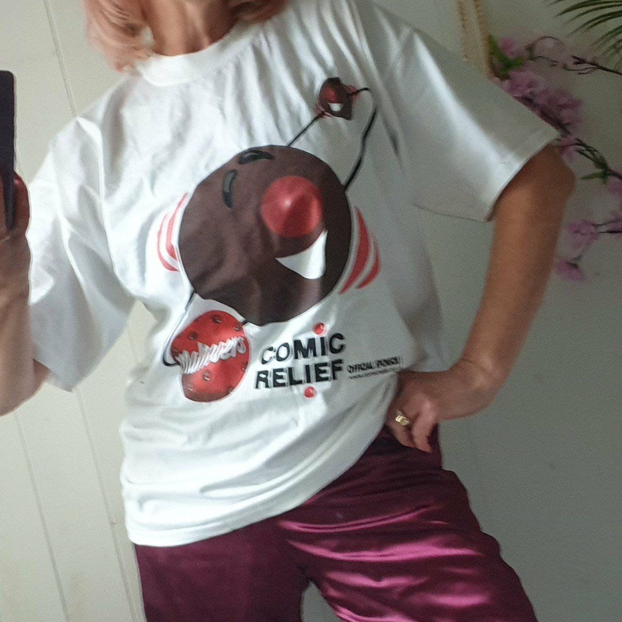 Image of Vintage Tshirt, 90S Tshirt With Bold Bright Front Graphics, Chocolate, Maltesers Comic Relief