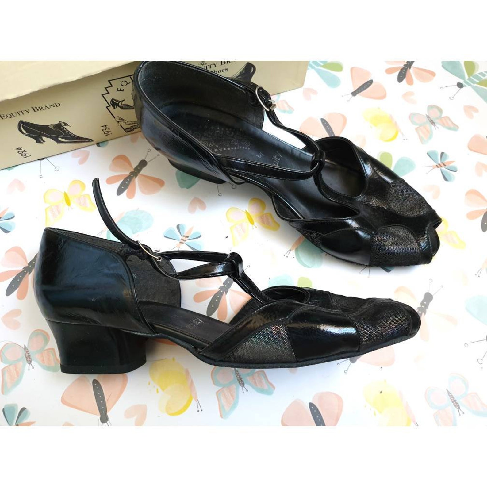 20s style peep toe flapper shoes Dance Steps by Equity Etsy