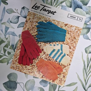 70er Jahre Strickmuster, Handschuhe und Fäustlinge, Papercpattern not pdf, Strickmuster, 70er Jahre, Lee Targe, Vintage Knitting