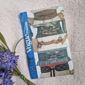 Vogue belt sewing pattern 8252, 80&#39;s Vogue, unusual paper pattern not pdf, to make various belts, gift for her