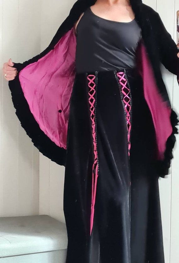 Vintage gothic velvet suit, maxi skirt, frock coa… - image 7