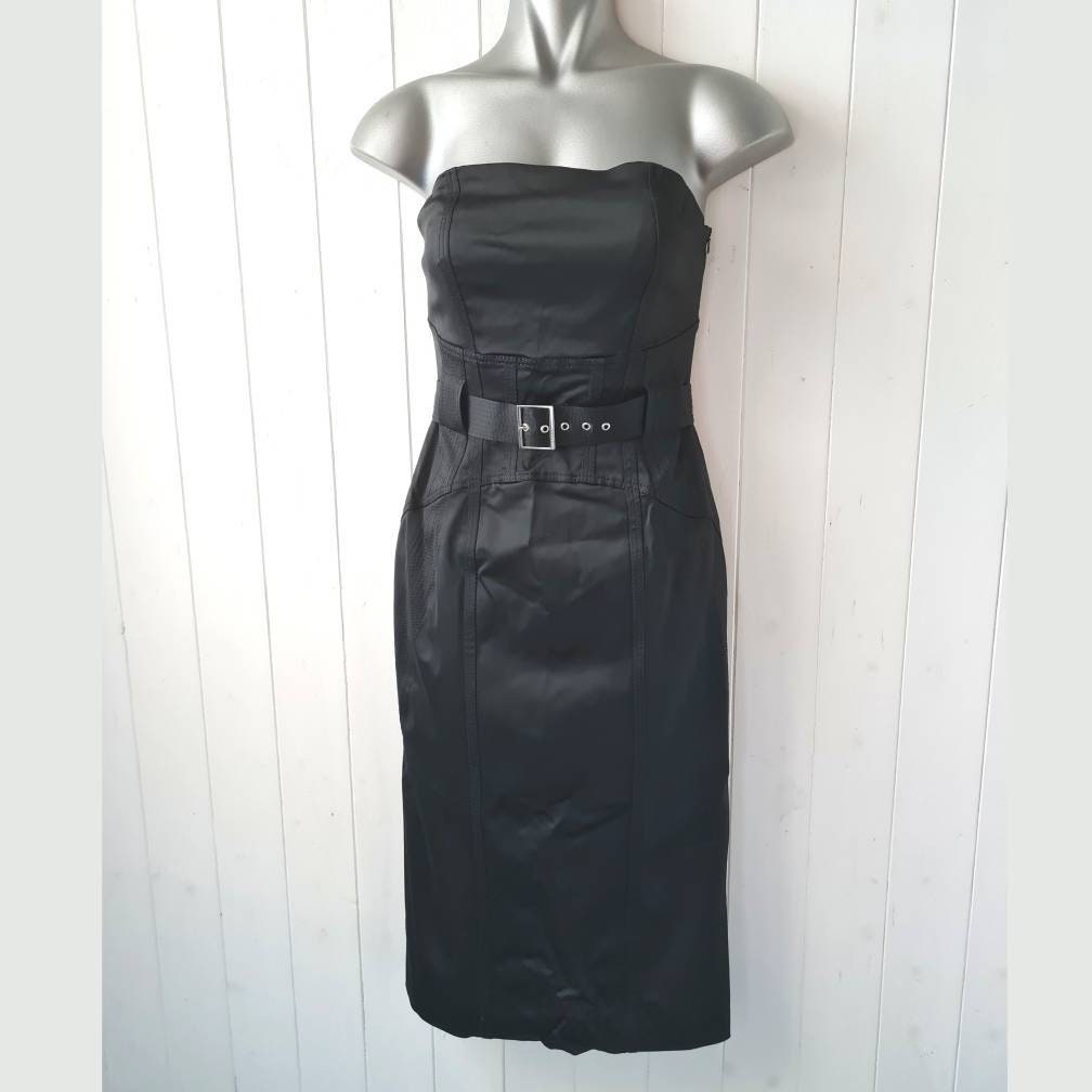 karen millen black corset dress Black Ribbed Knit Wool Blend Short Sweater Dress main image 0