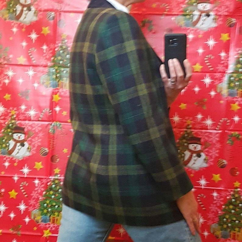 Vintage jacket vintage blazer Bianca vintage wool blazer checked jacket 90s vintage blazer
