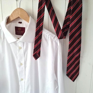 Grendale vintage tie, made in Britain, striped red and burgundy tie,  60s, 70s tie  Vintage tie, classic tie, mens tie, striped necktie