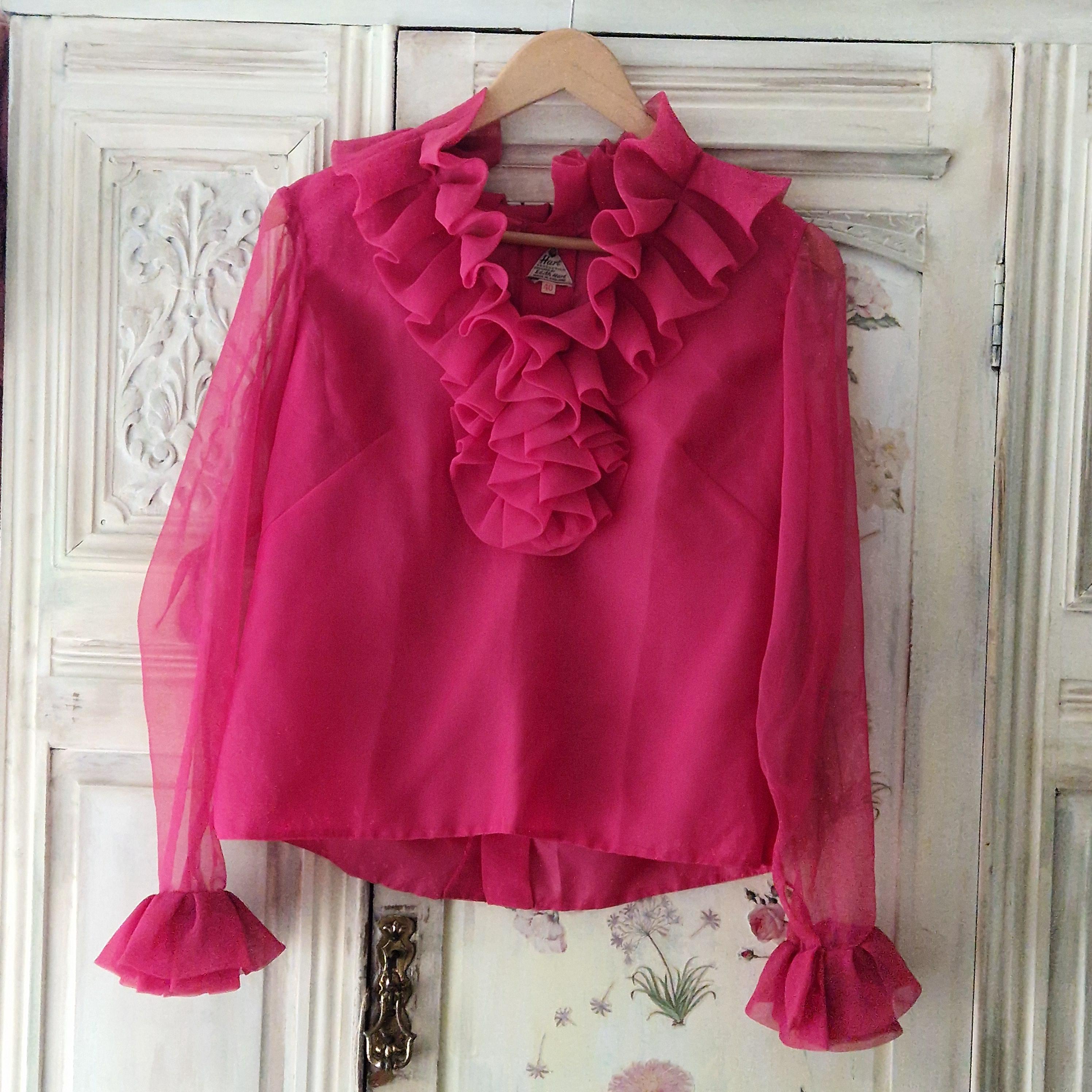 50s Ruffle Blouse - Etsy Canada