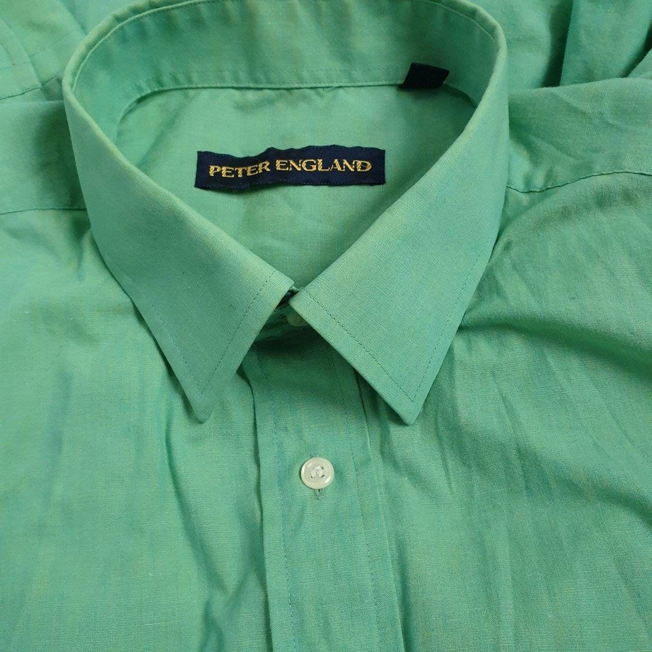 Image of Peter England Vintage Two Tone Mod Shirt Green Twotone 60S 70S
