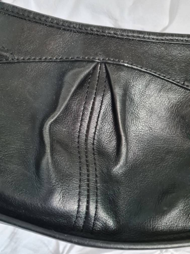 Vintage Bag True Vintage 1990s DKNY Black Leather Handbag - Etsy UK