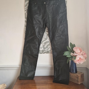 Womens leather jeans, by La Redoute, black leather jeans, very soft leather, half lined, very good condition