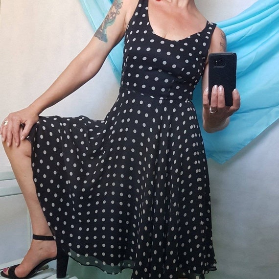 black spotty dress