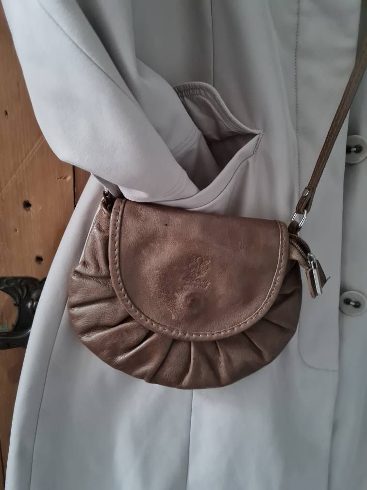 Vera Pelle Brown Leather Purse, Strap. Italy