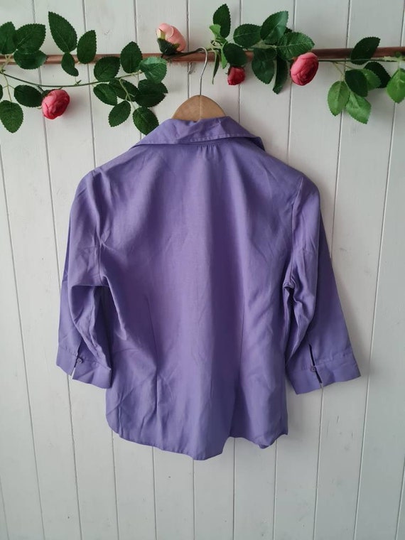 Lilac two tone Vintage shirt, 90s y2k retro blous… - image 7