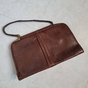 Vintage 50s Fassbender aligator skin bag, in need of some attention to handle