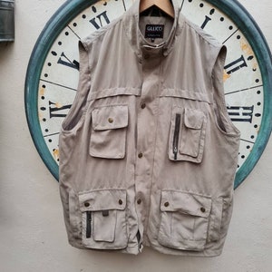 Vintage Utility Vest Jacket, XL, Gilet Fishing Surplus Hunting Waistcoat