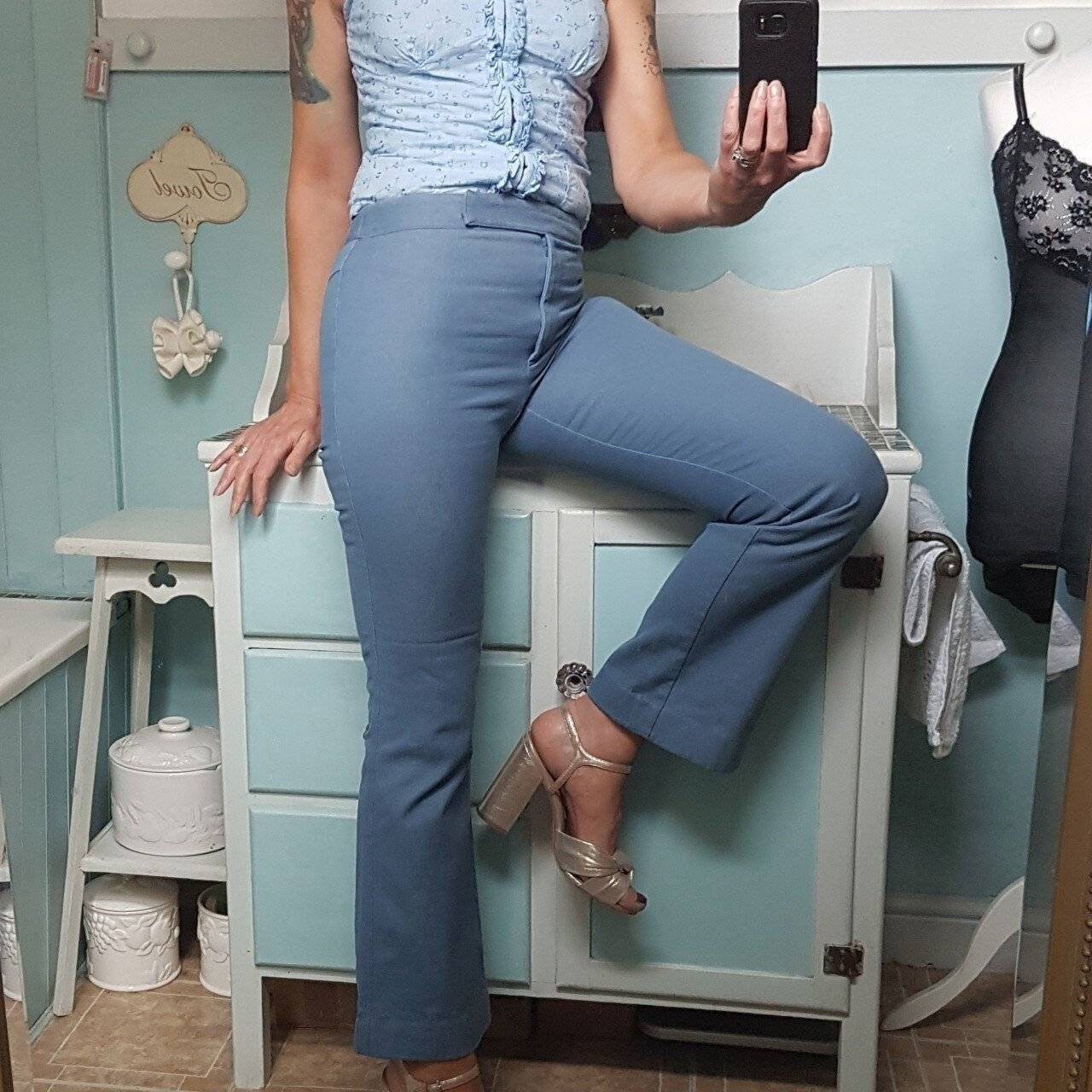 Vintage Trousers 90s Oasis Slate Blue 